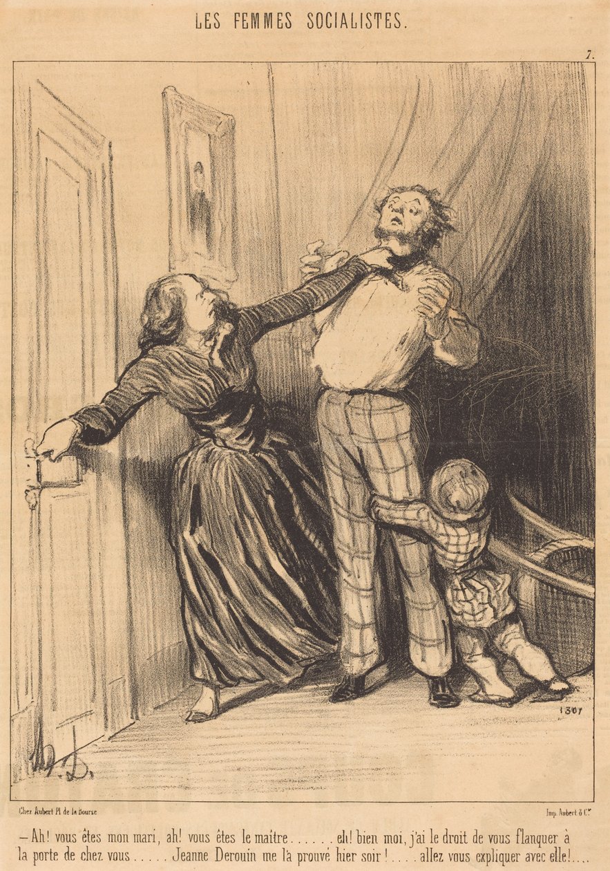 Ach! U bent mijn man, ach! U bent de meester... door Honoré Daumier
