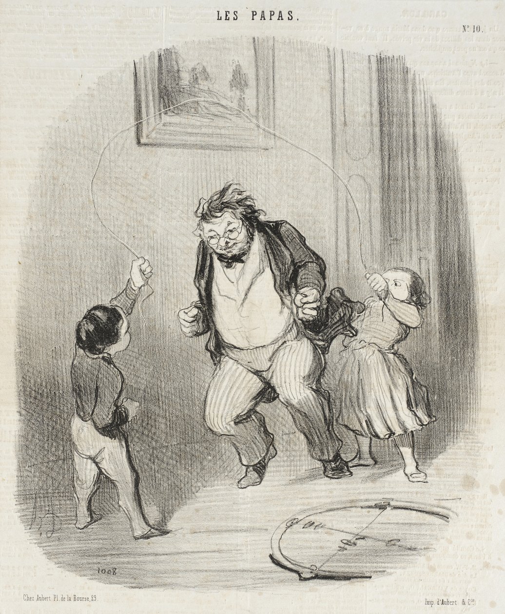 Kom op, papa... nog... tweeëndertig rondjes! door Honoré Daumier