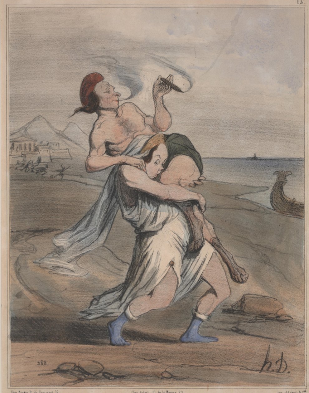 Oude Geschiedenis, nr. 13: De Ontvoering van Helena door Honoré Daumier