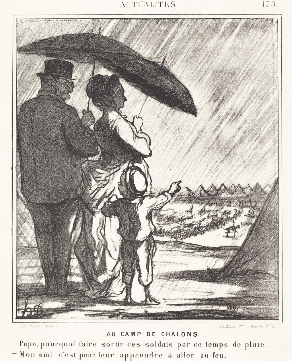 In het kamp van Chalons door Honoré Daumier