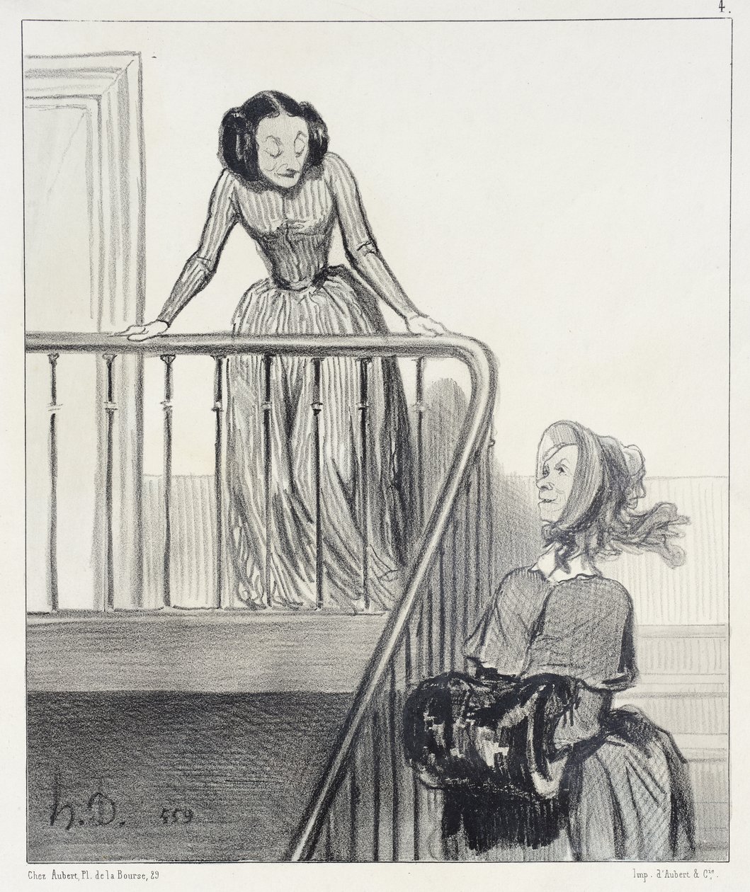 Tot ziens, Ophelia!... door Honoré Daumier