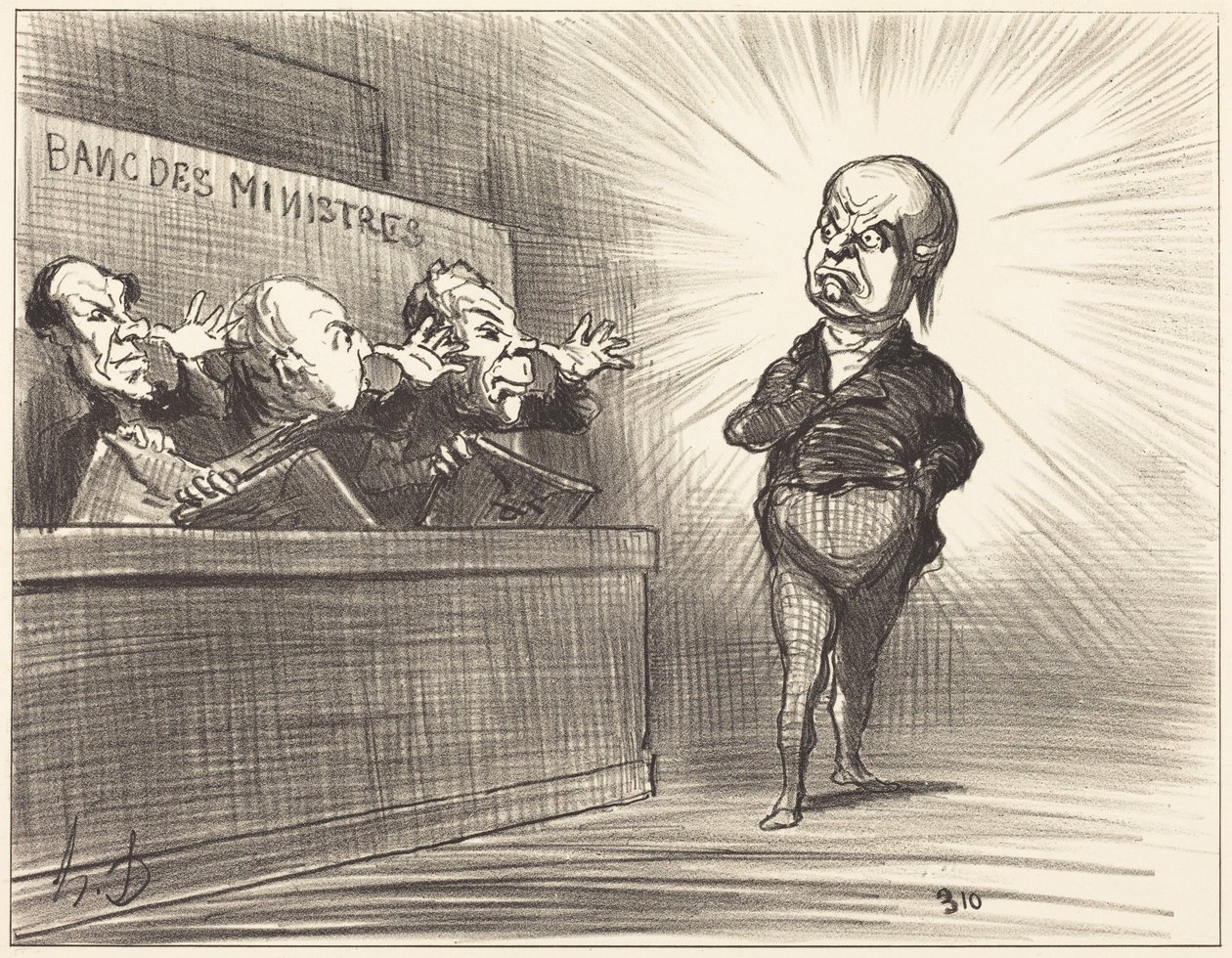 Het is deze keer nog niet gelukt... door Honoré Daumier