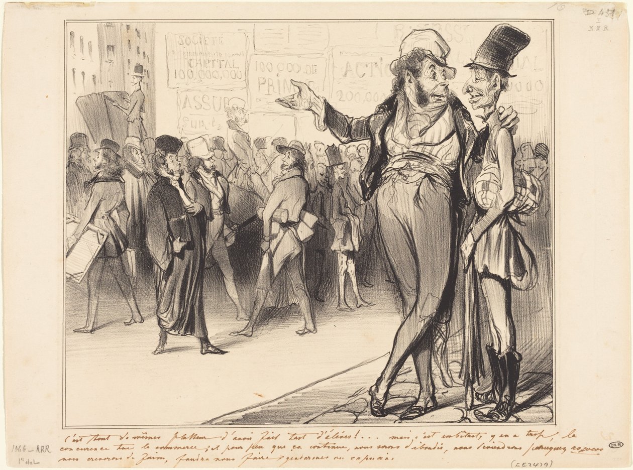 Het is toch flatterend zoveel leerlingen te hebben gehad!... door Honoré Daumier