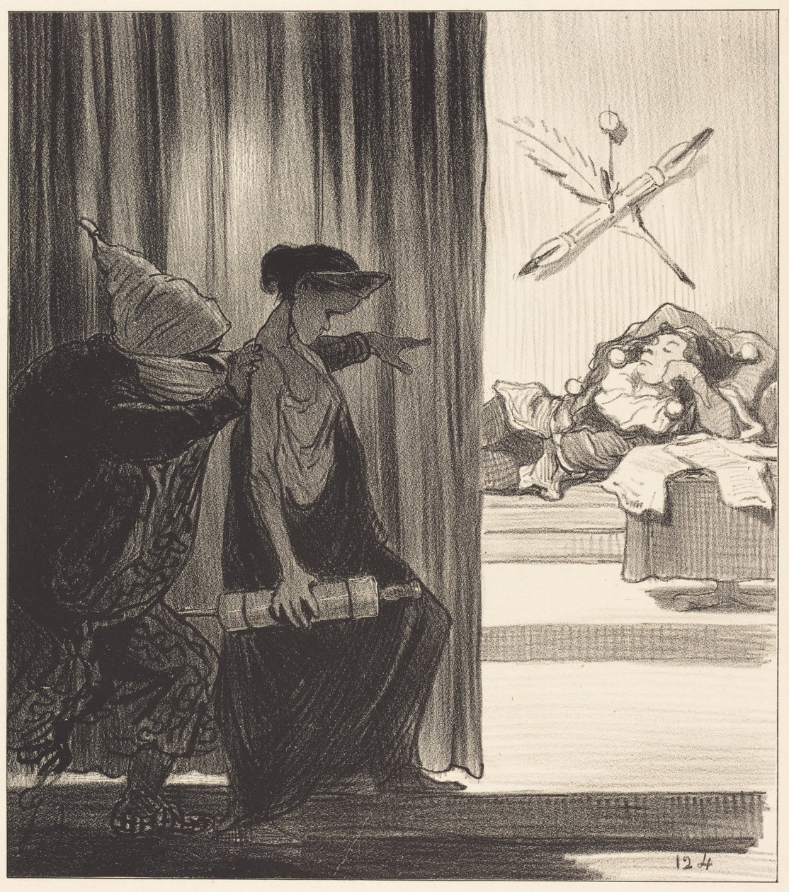 Clytemnestre geduwd door mimi Véron... door Honoré Daumier
