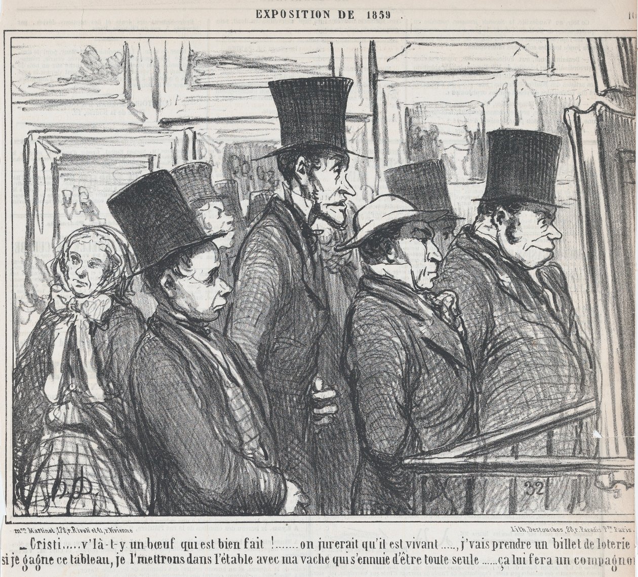 Cristi,... dat is nog eens een mooi stuk rundvlees!..., uit de Tentoonstelling van 1859, gepubliceerd in Le Charivari, 4 mei 1859 door Honoré Daumier