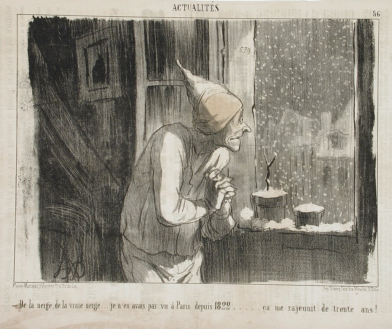 Sneeuw, echte sneeuw... door Honoré Daumier