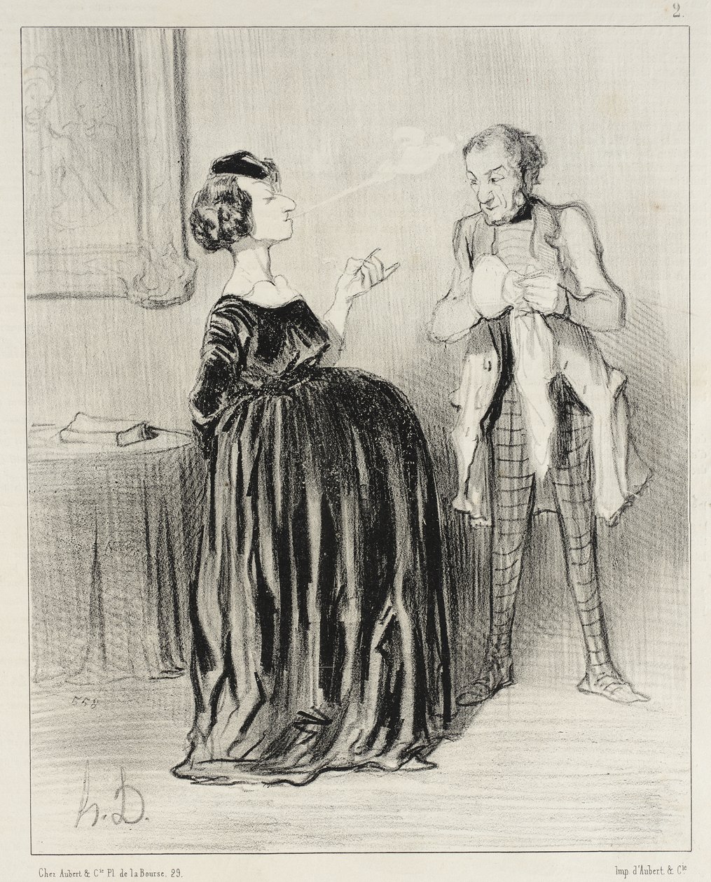 Zeg eens... mijn man... ik heb echt zin om mijn drama te bellen... door Honoré Daumier