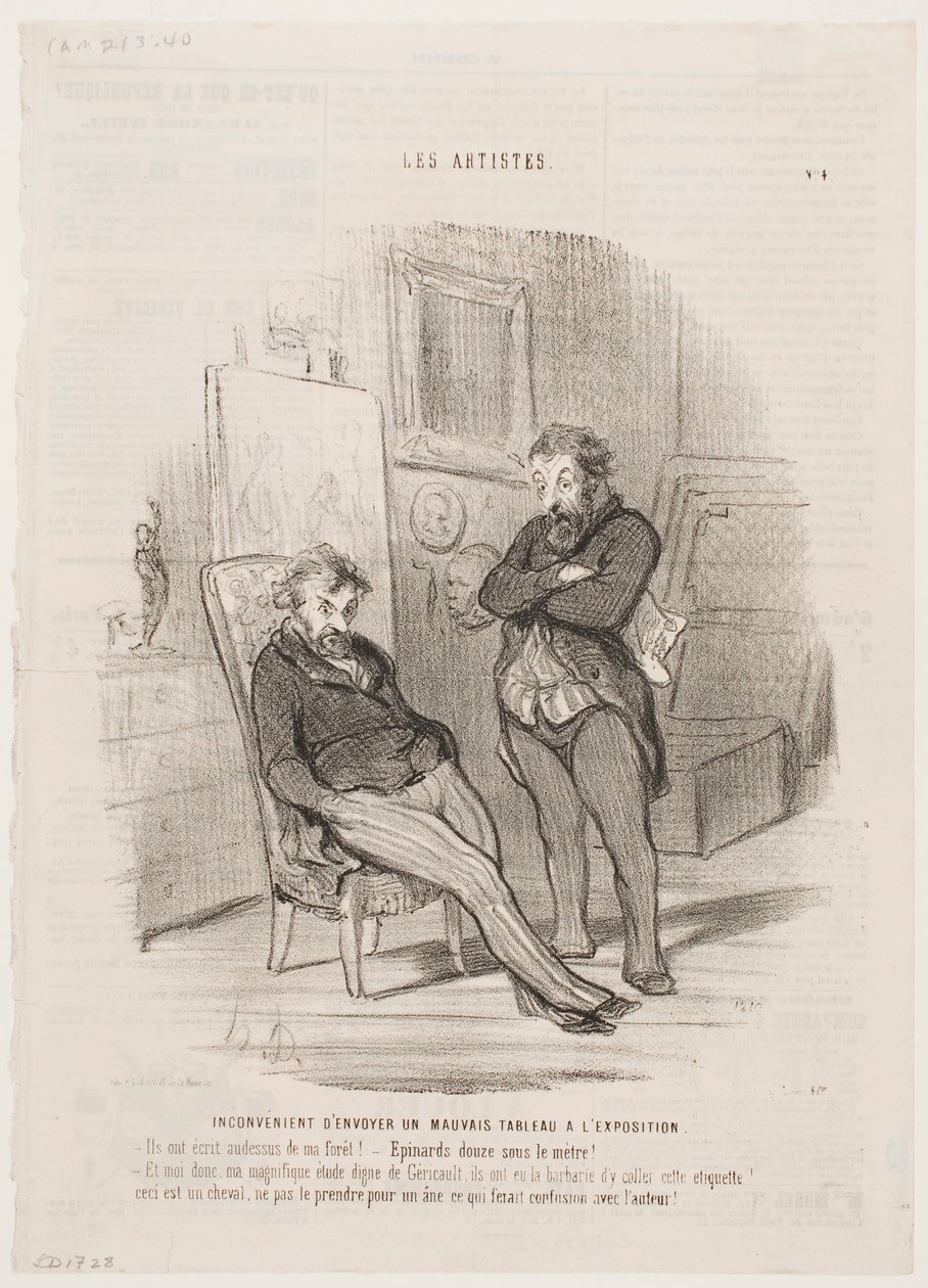 Nadeel van het sturen van een slecht schilderij naar de tentoonstelling door Honoré Daumier