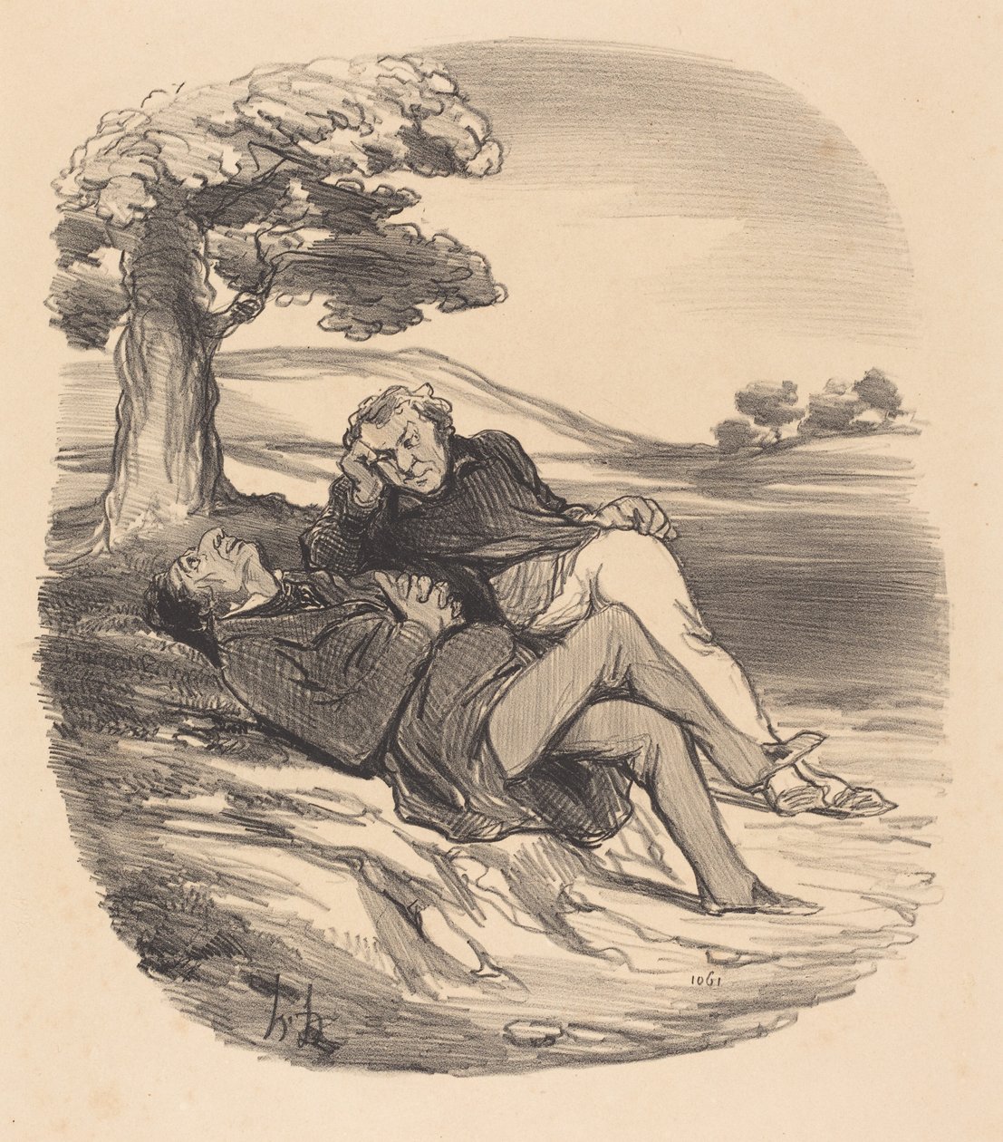 Zacht Vermaak van een Gepensioneerde IJzerhandelaar... door Honoré Daumier