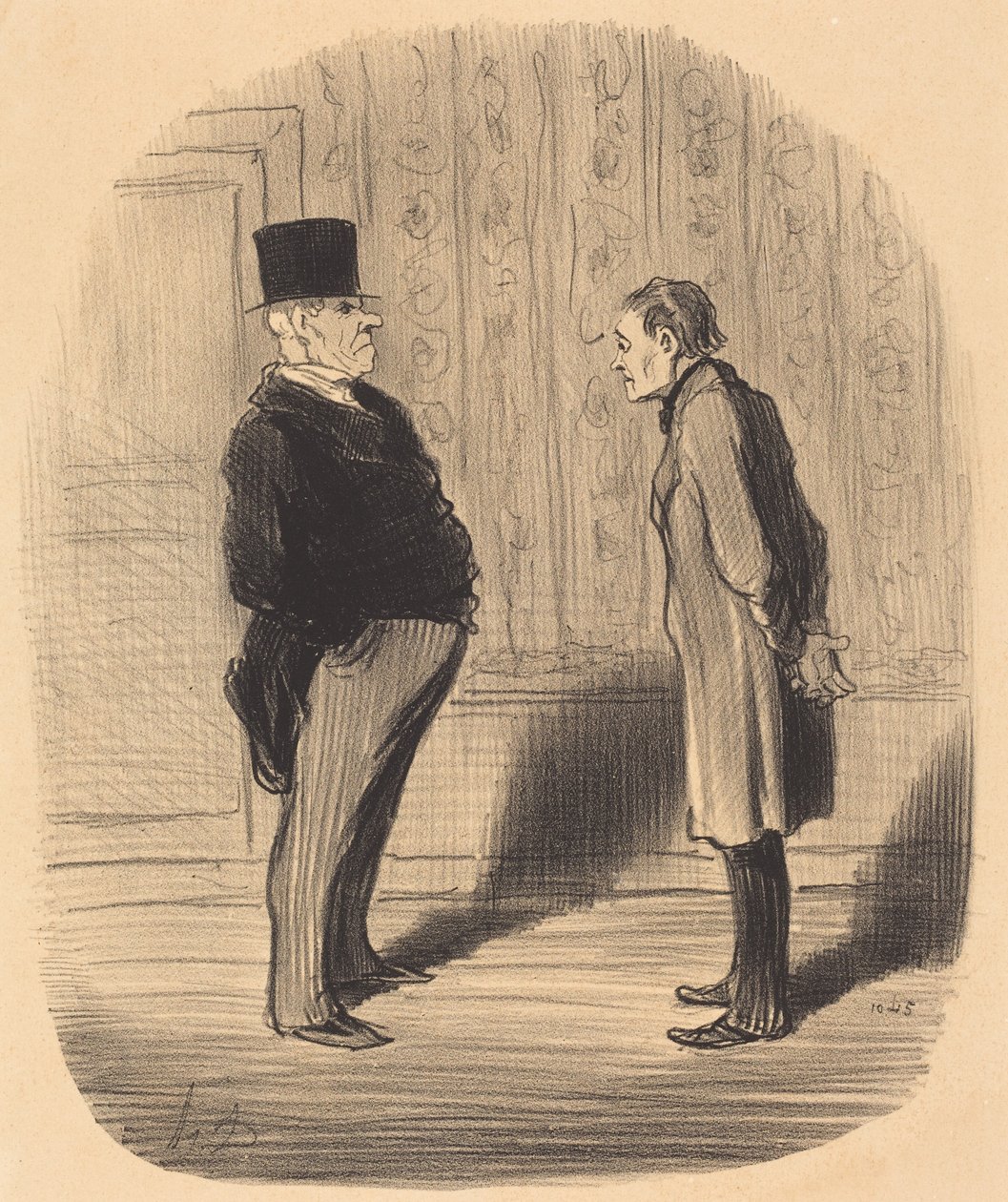 Nou, meneer, en mijn drie voorwaarden... door Honoré Daumier
