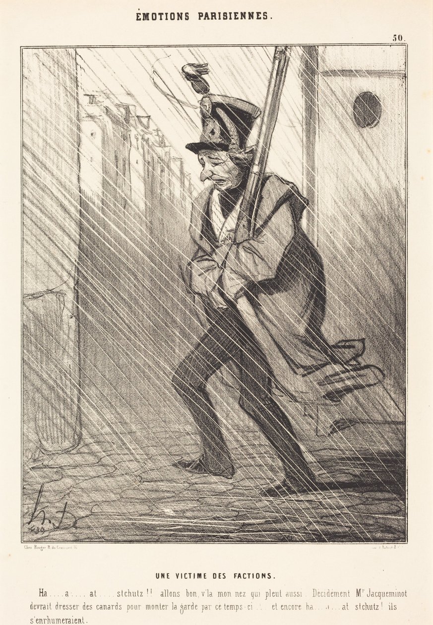Parijse emoties: een slachtoffer van de facties door Honoré Daumier