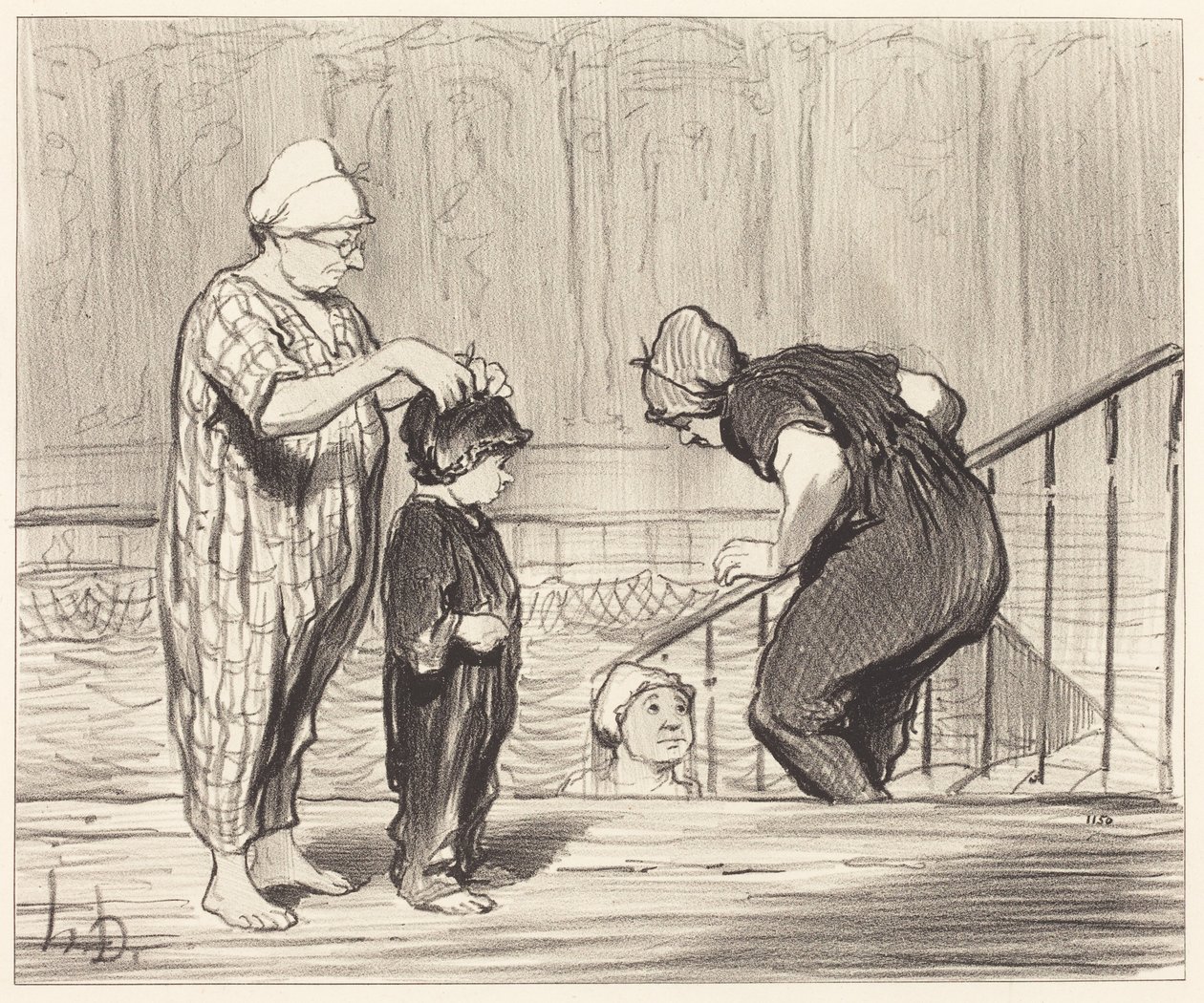 Met het gezin door Honoré Daumier