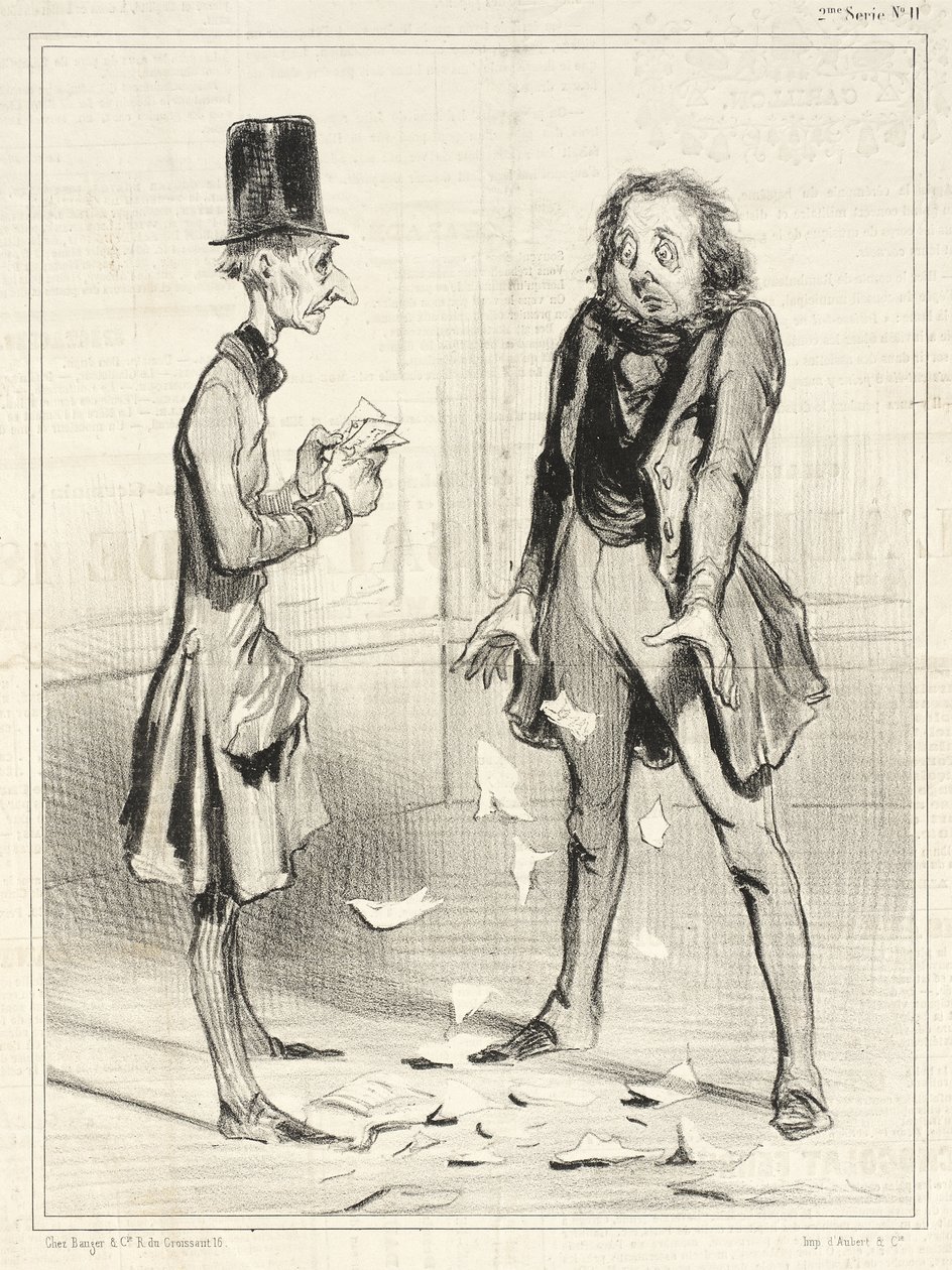 Alweer mijn schuldeisers, altijd... door Honoré Daumier
