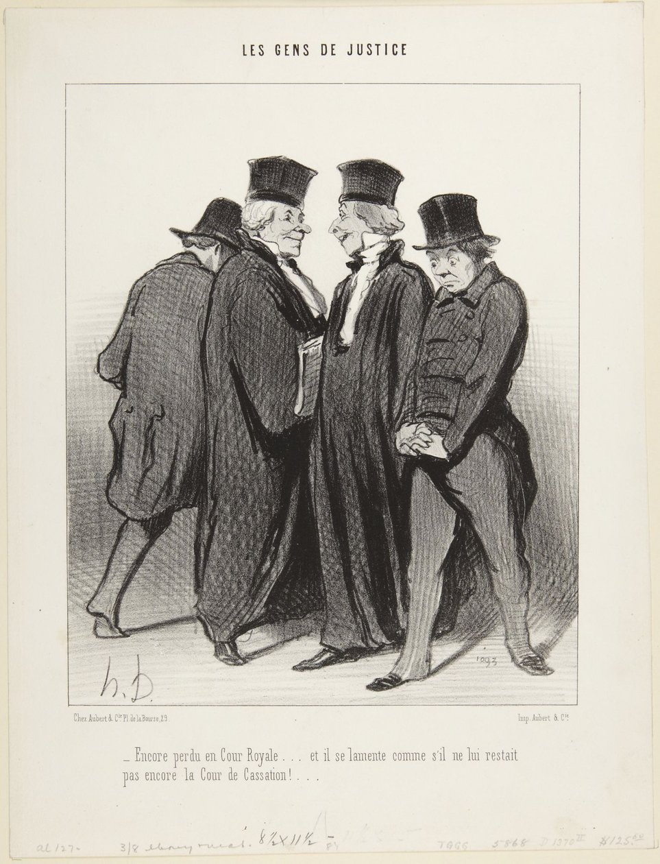Weer verloren bij het Koninklijk Hof..., nummer 34 uit de reeks Les gens de Justice door Honoré Daumier