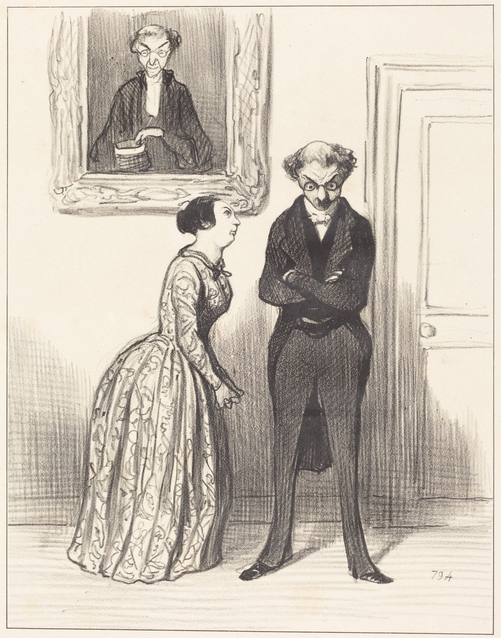 En dan te bedenken dat het er nu al drie zijn... verdachten die ik niet veroordeeld heb gekregen!... door Honoré Daumier