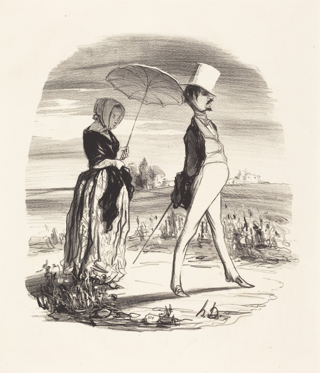 En dat noemen we dan ‘de rivier van het leven afvaren’... door Honoré Daumier