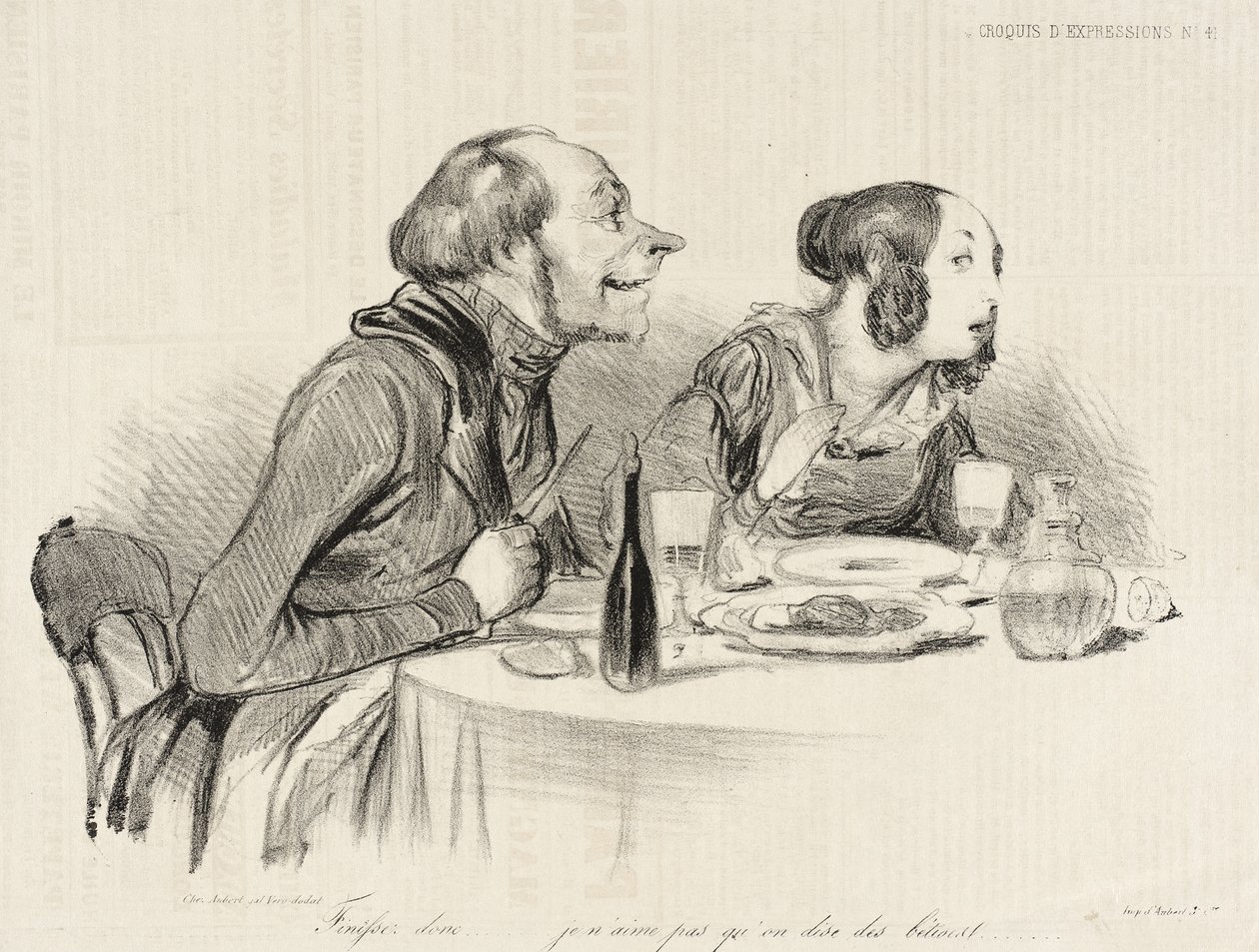 Hou er nou eens mee op... ik houd er niet van als mensen onzin uitkramen... door Honoré Daumier