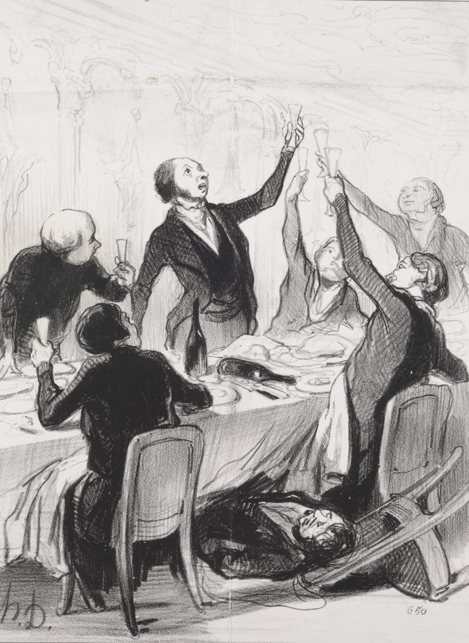 Een 43ste Toast...aan de Matigheidsvereniging door Honoré Daumier