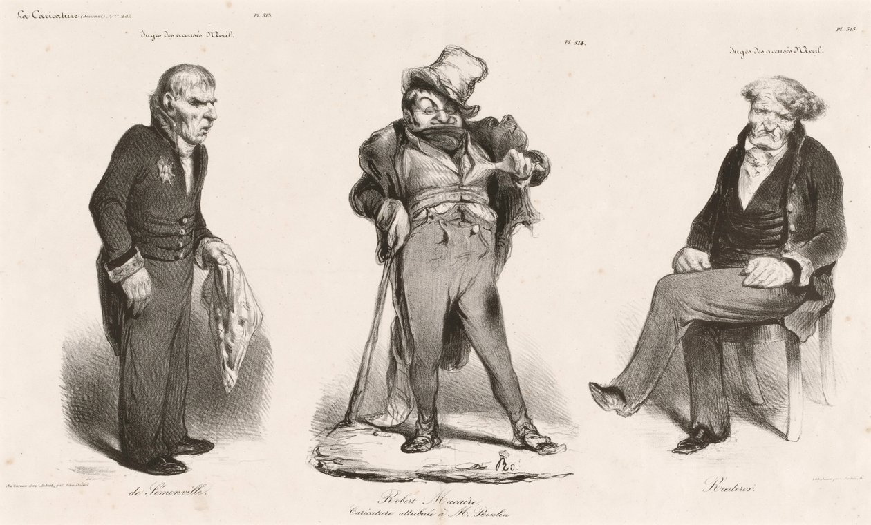Huguet de Sémonville – Robert Macaire (Thiers) – Comte Roederer door Honoré Daumier