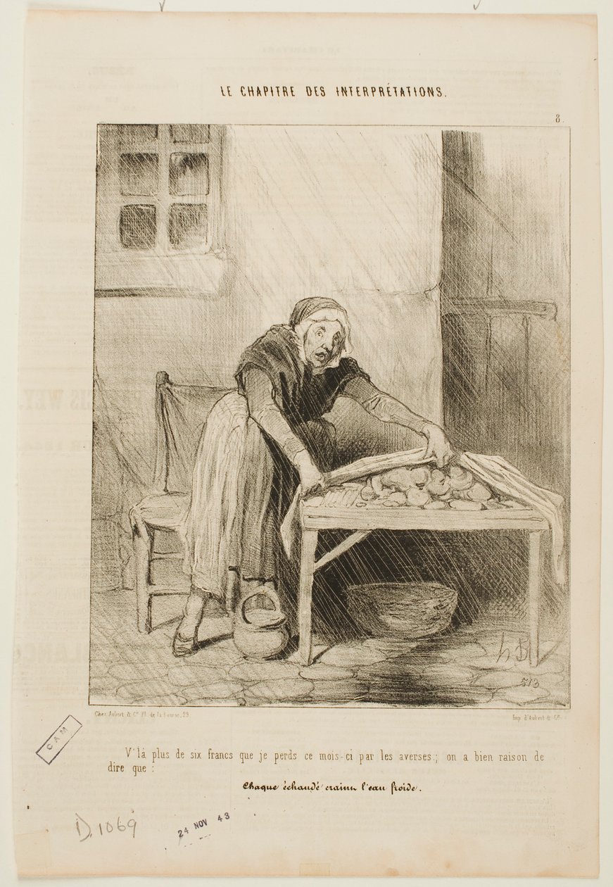 Ik heb deze maand meer dan zes frank verloren door de plotselinge regenbuien door Honoré Daumier