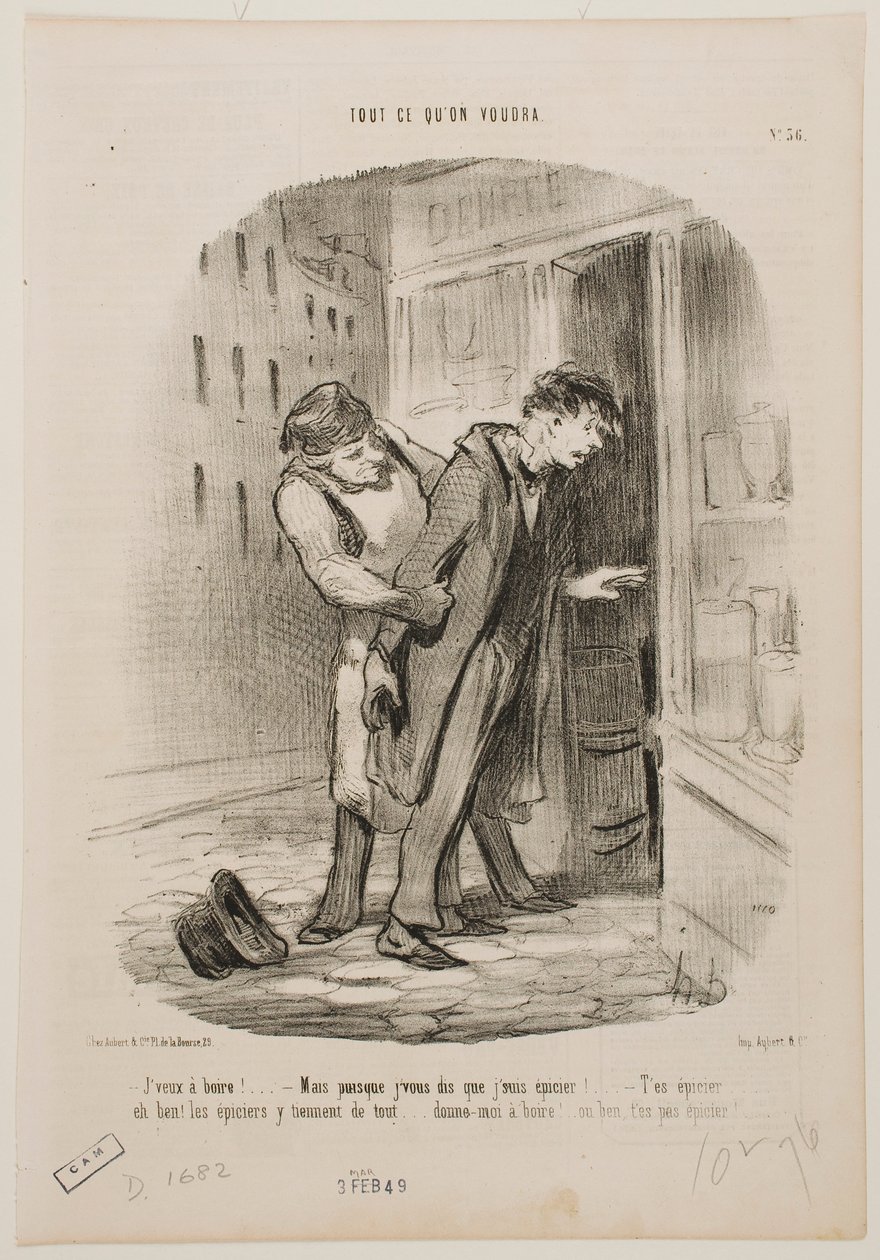 Ik wil iets drinken. door Honoré Daumier