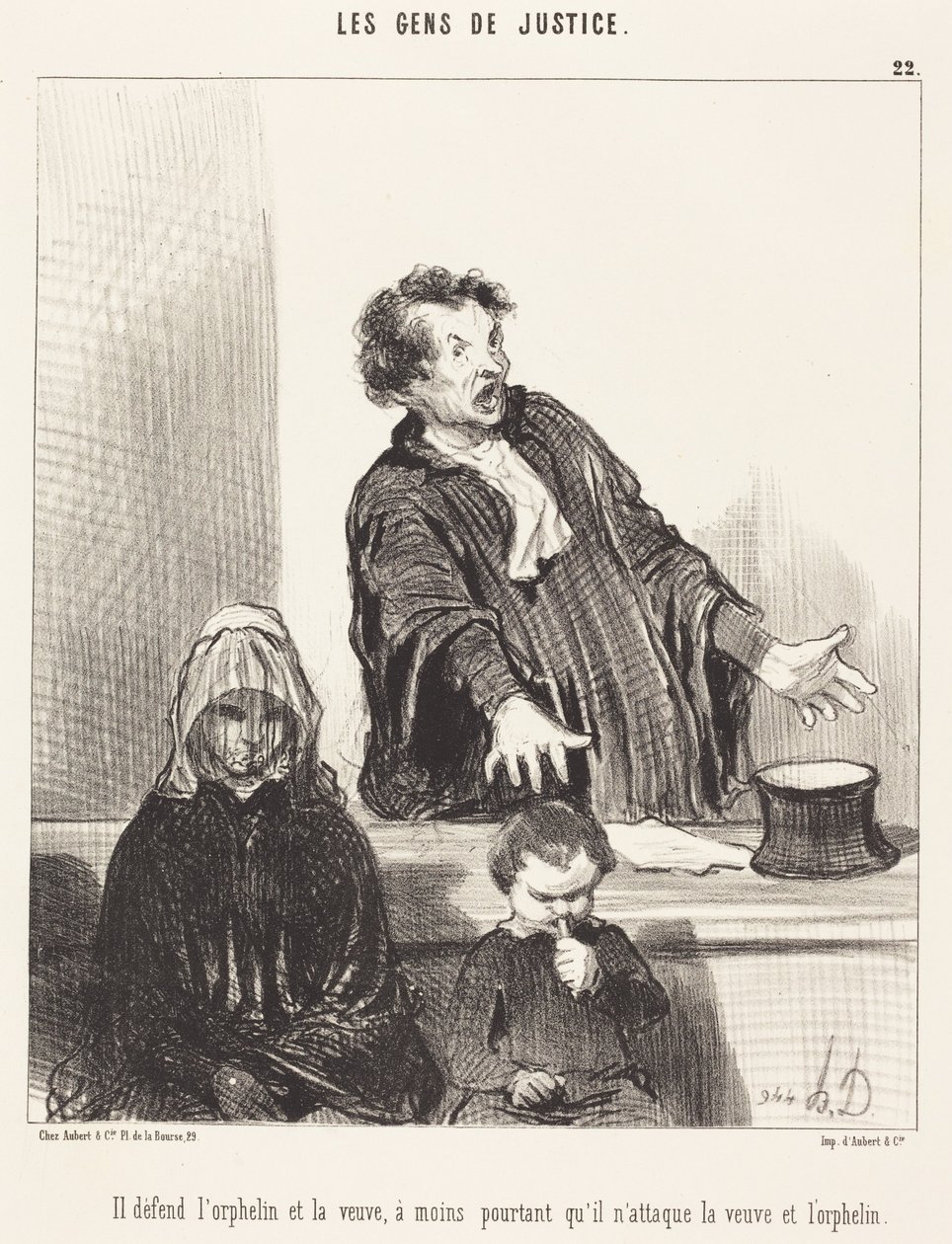 Hij komt op voor de wees en de weduwe, tenzij... door Honoré Daumier