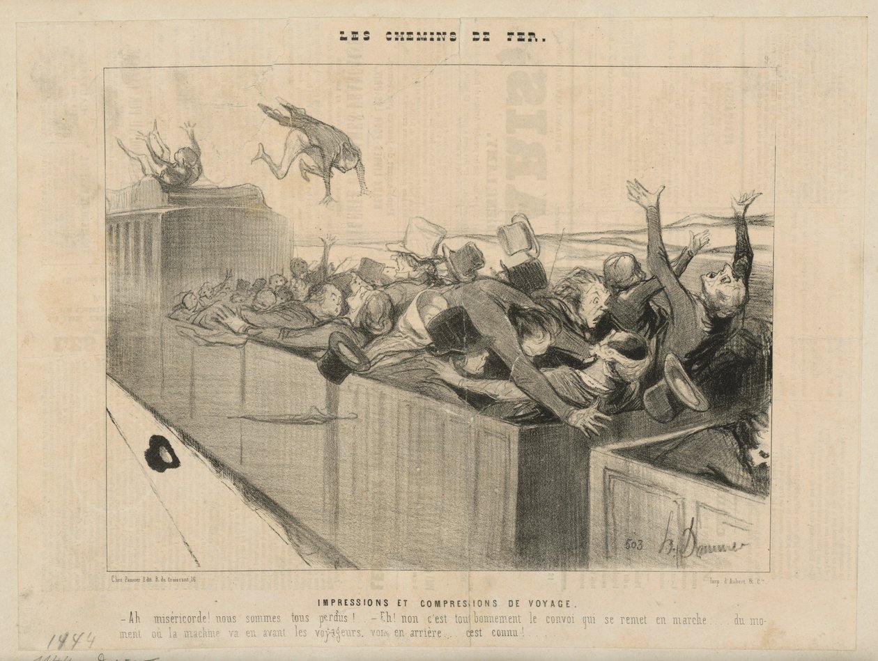 Reisimpressies en verdichtingen. Uit: "De spoorwegen" door Honoré Daumier