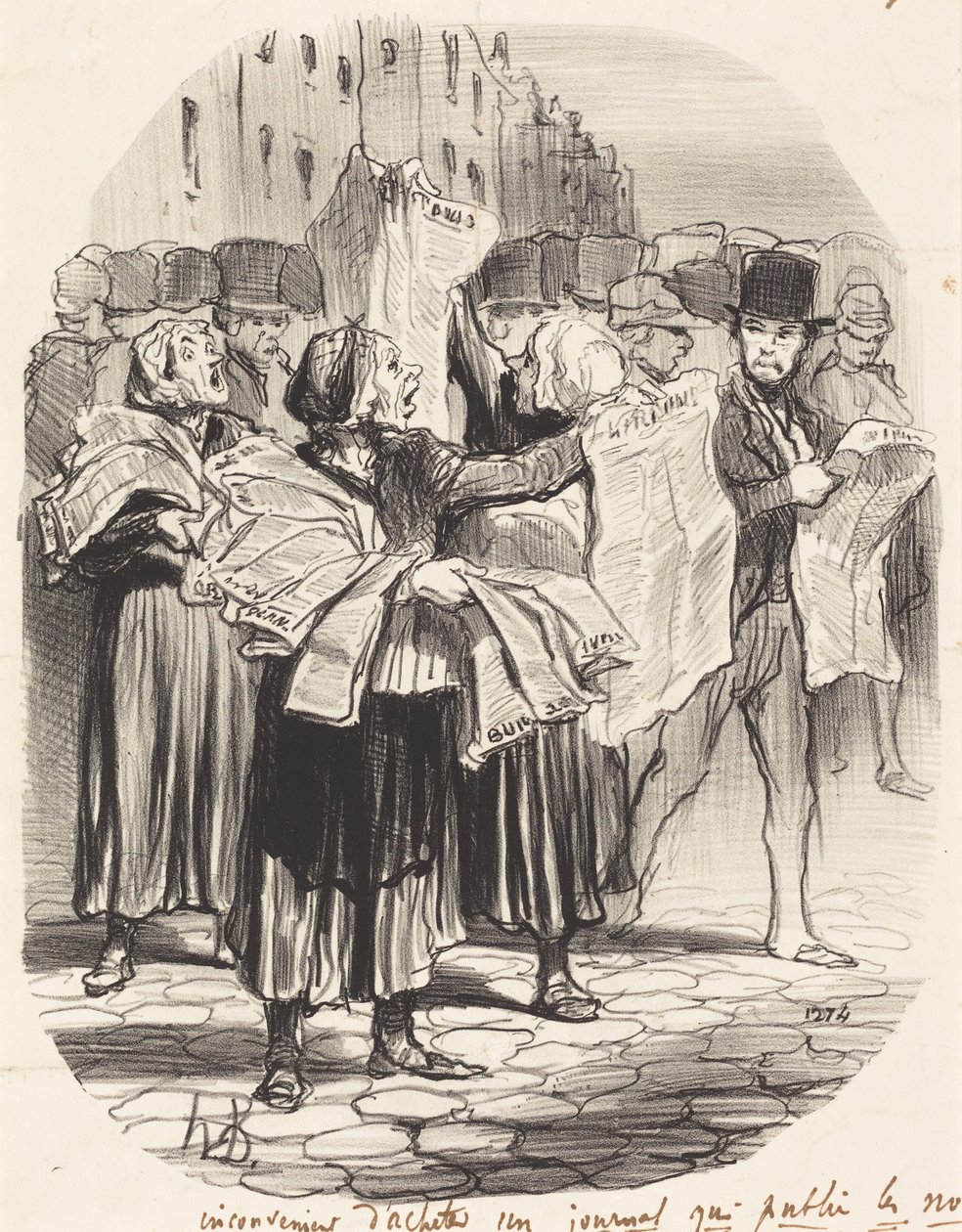 Het nadeel van het kopen van een krant... door Honoré Daumier