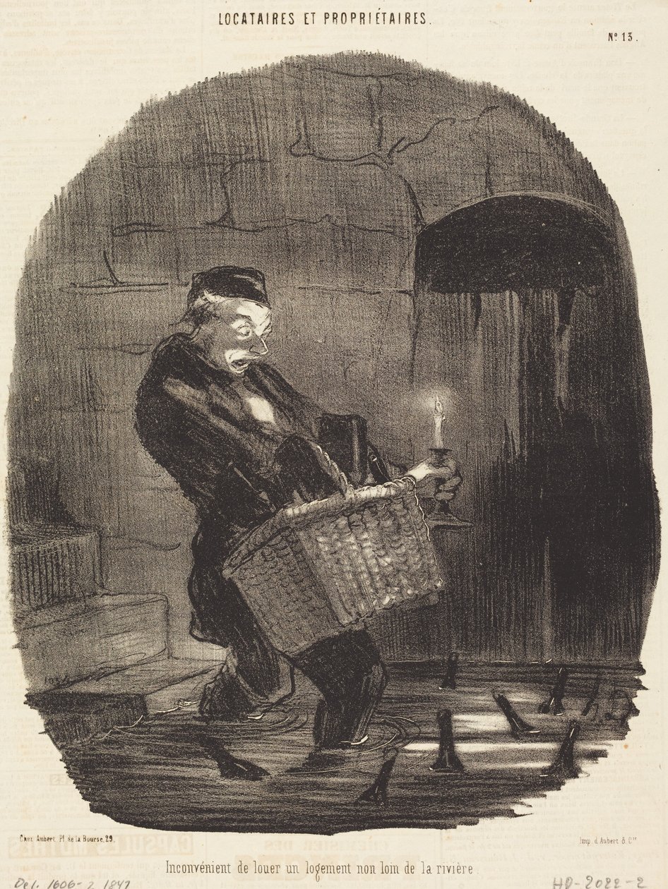 Nadeel van huren... niet ver van een rivier door Honoré Daumier