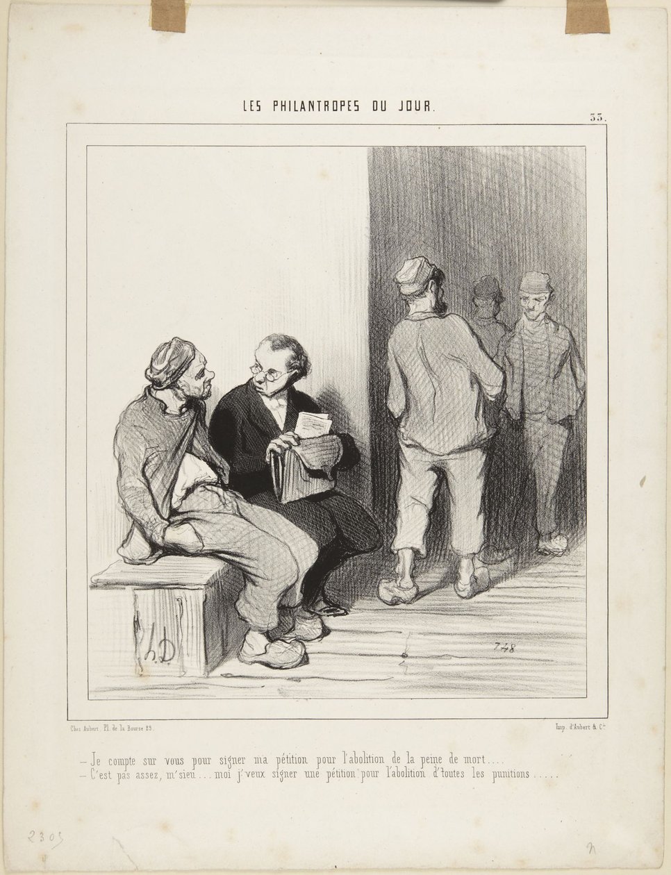 Ik reken erop dat jullie zullen ondertekenen..., nummer 33 uit de reeks Les philantropes du Jour door Honoré Daumier