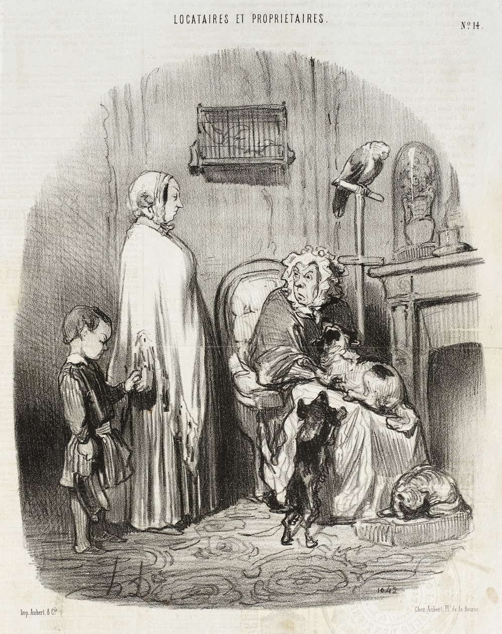 Ik verhuur niet aan mensen met kinderen!... door Honoré Daumier