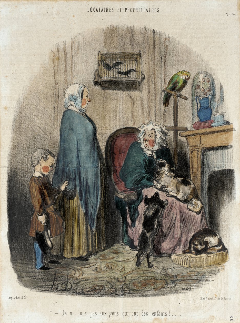 Ik verhuur niet aan mensen met kinderen! door Honoré Daumier