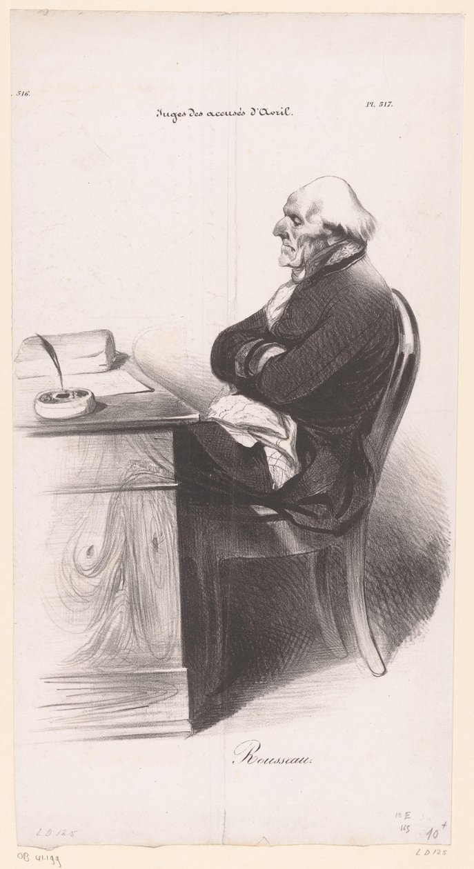 Karikatuur van Jean-Joseph Rousseau door Honoré Daumier