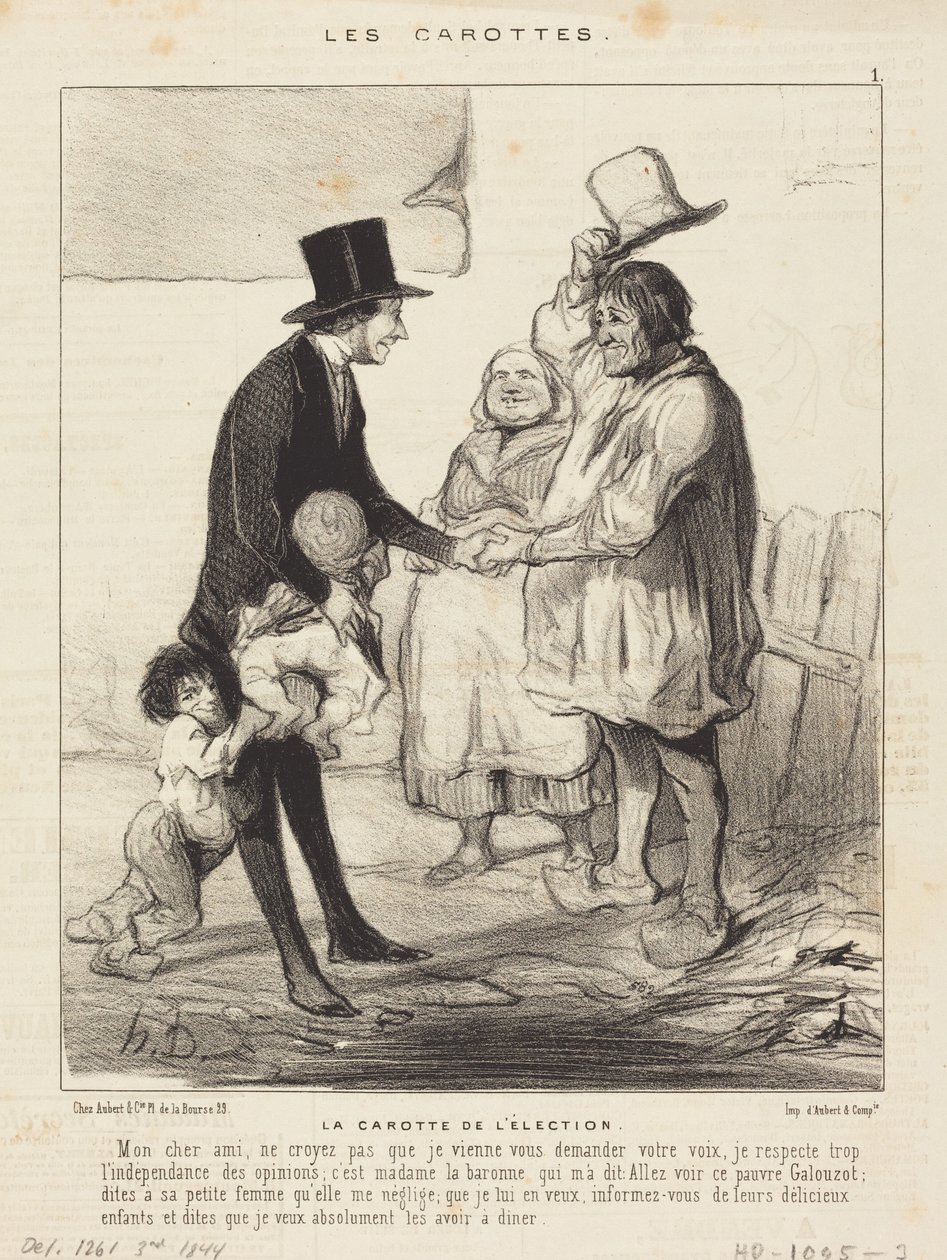 De lokroep van de verkiezingen door Honoré Daumier