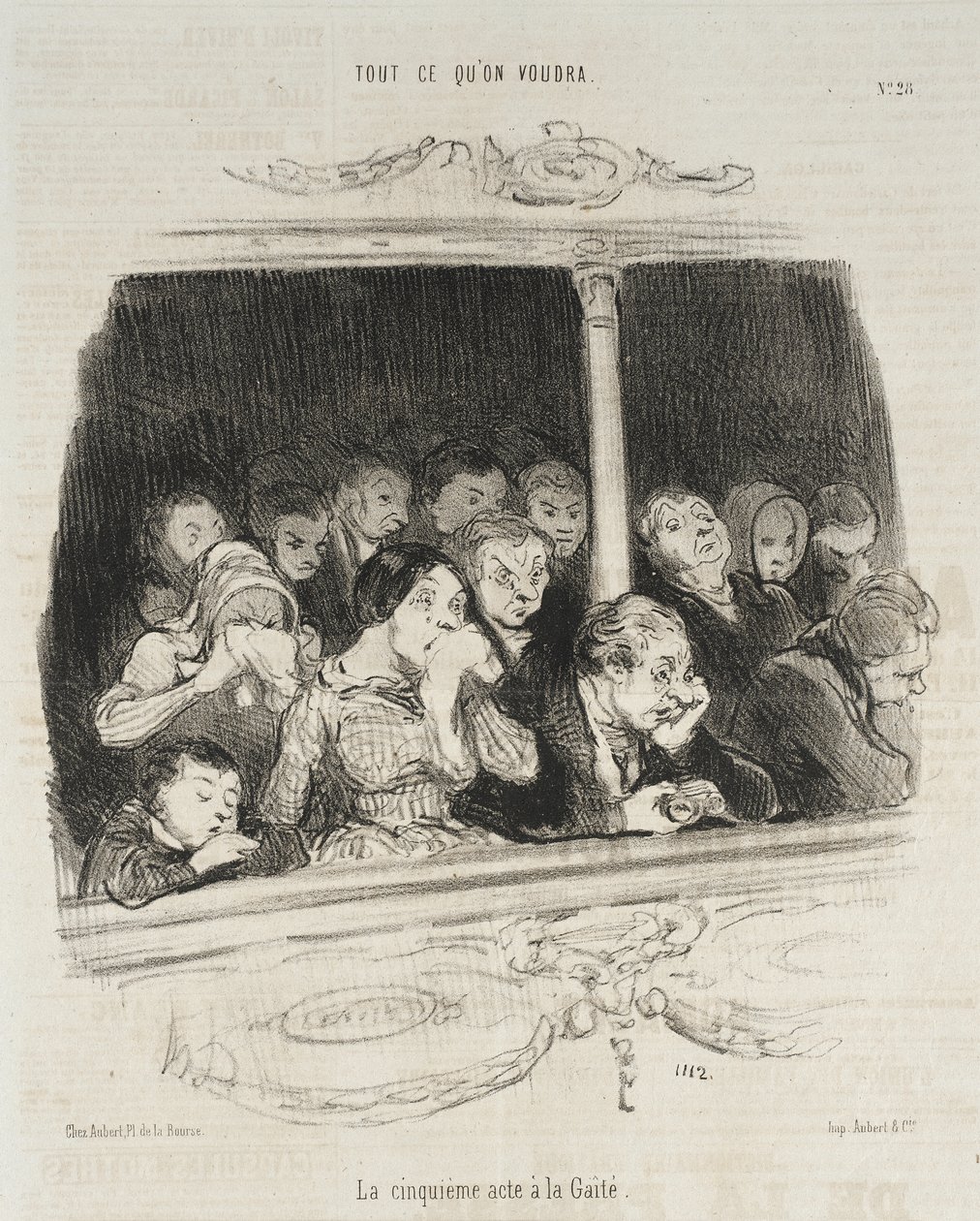 De vijfde akte in de Gaîté door Honoré Daumier