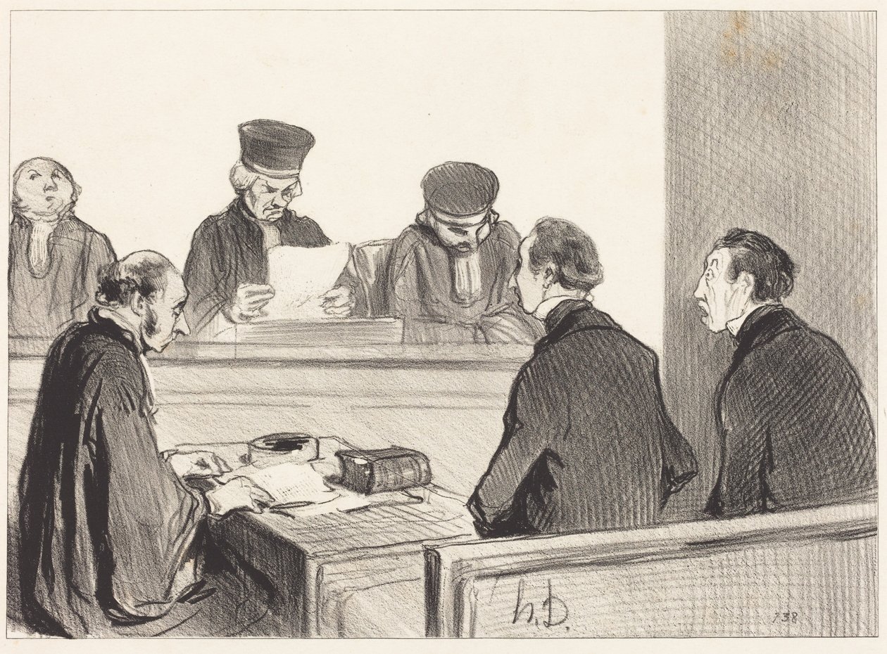 Het Hof, na beraadslaging... door Honoré Daumier