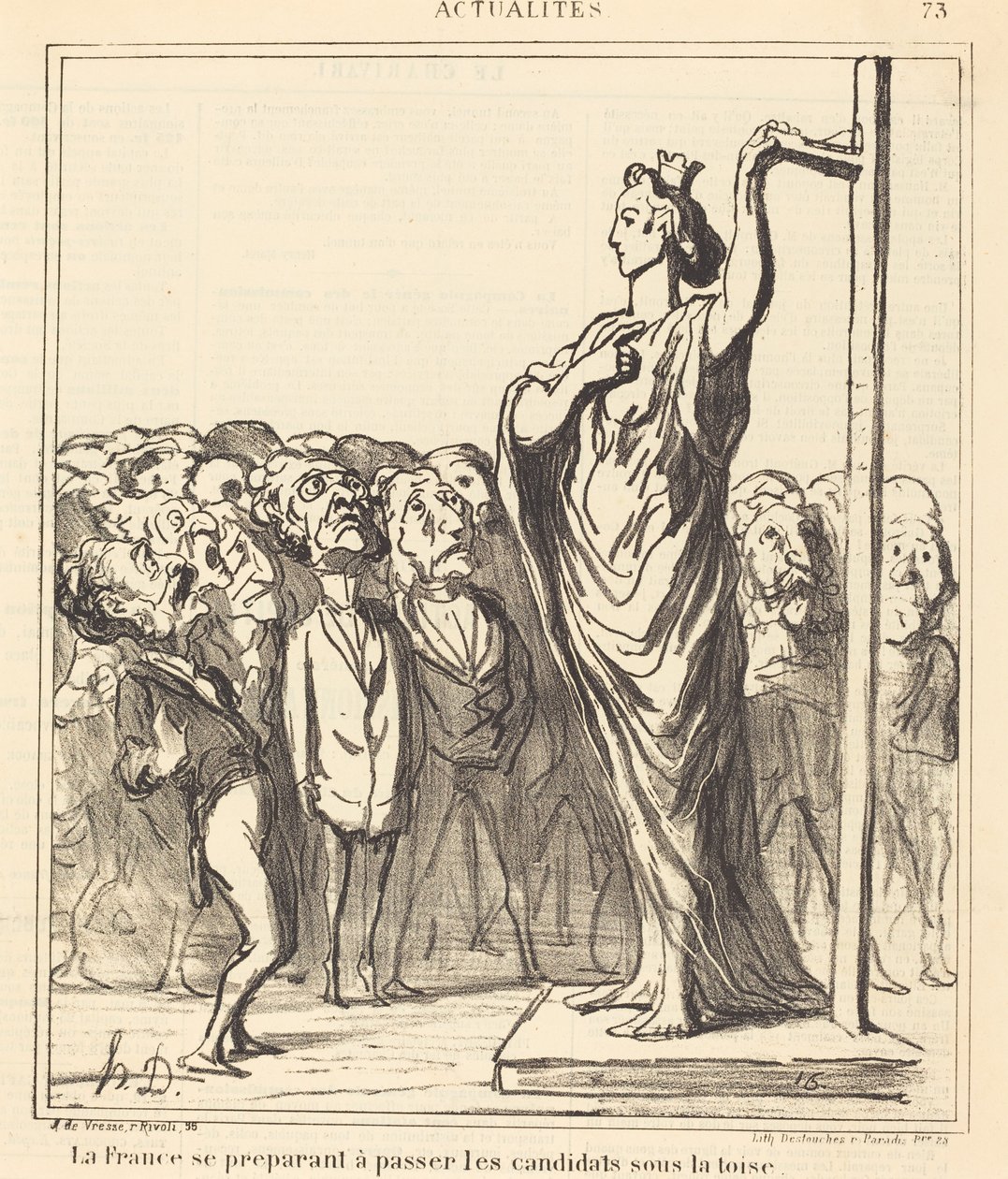 Frankrijk dat zich voorbereidt om over te steken... door Honoré Daumier
