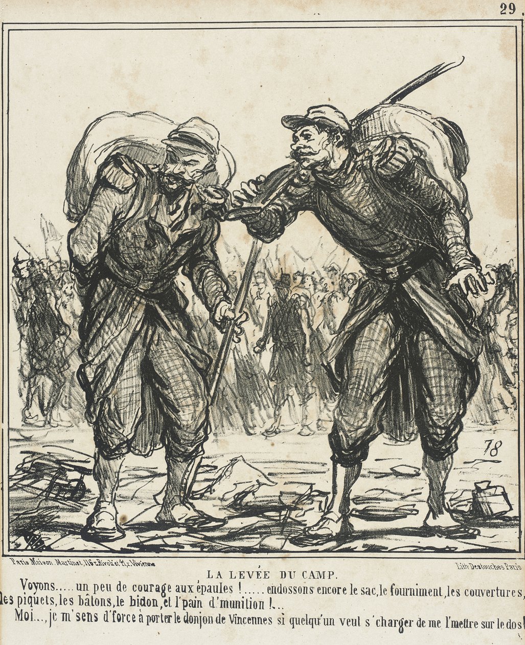 Het opbreken van het kamp door Honoré Daumier