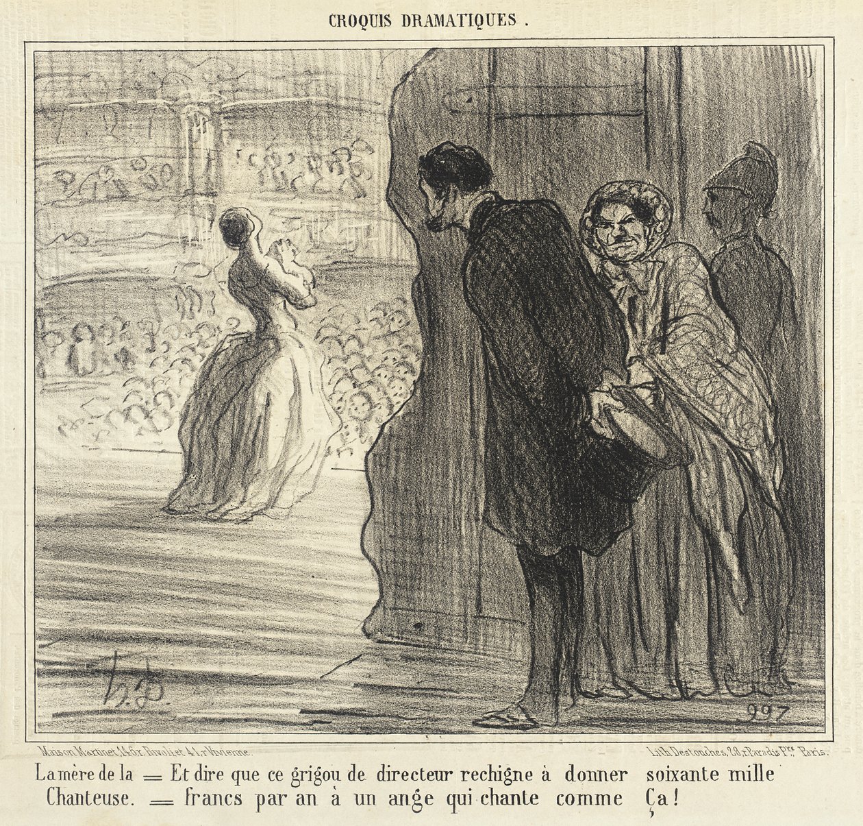 De moeder van de zangeres door Honoré Daumier