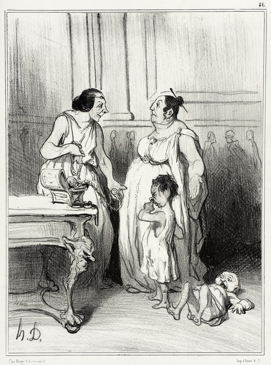 De moeder van de Gracchen door Honoré Daumier