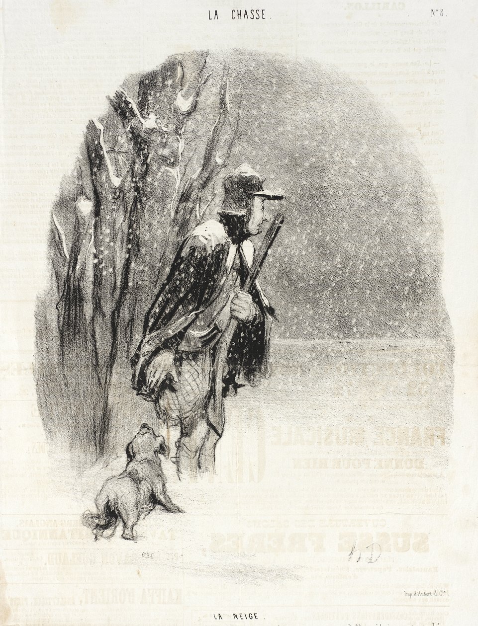 De sneeuw door Honoré Daumier