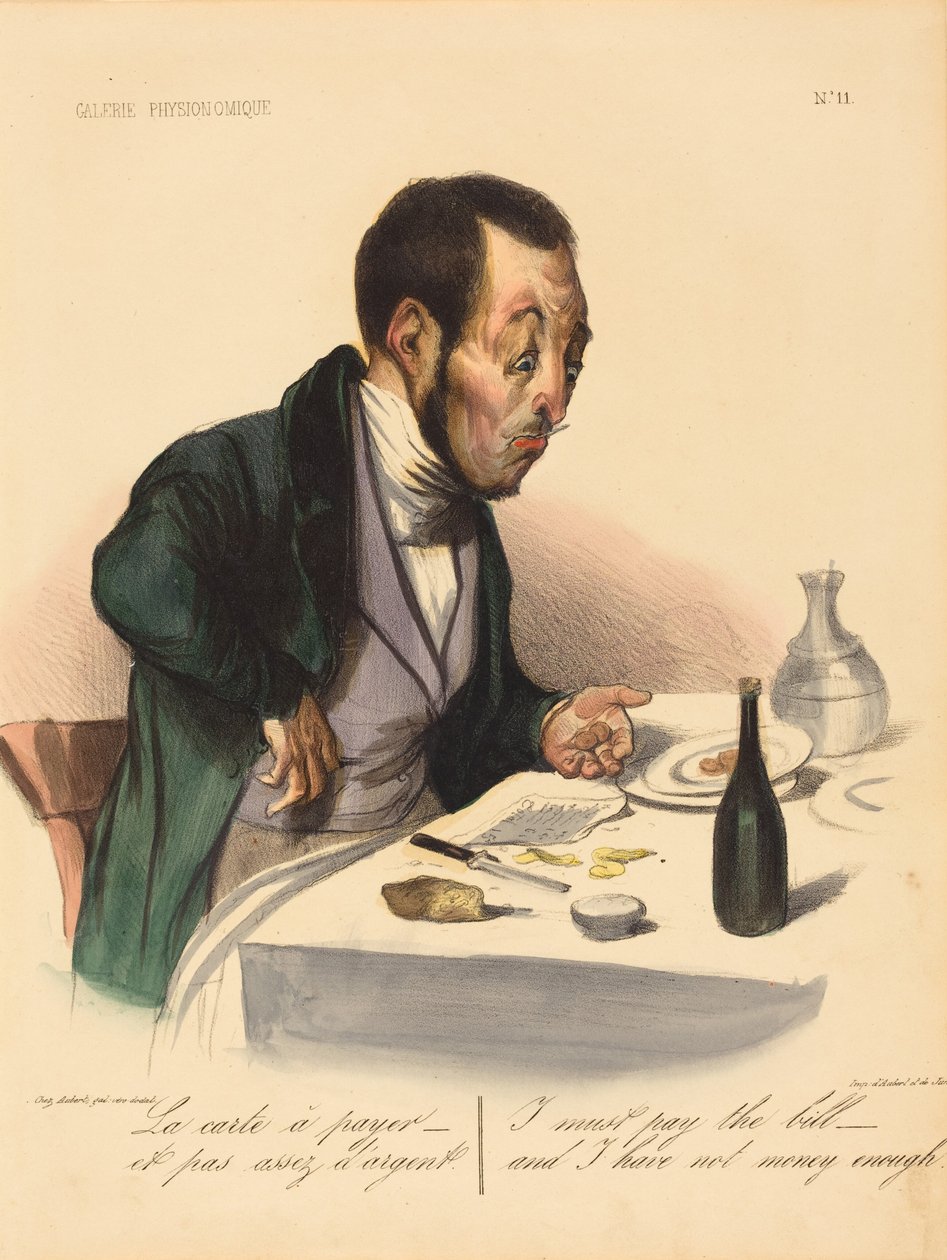 De te betalen rekening door Honoré Daumier