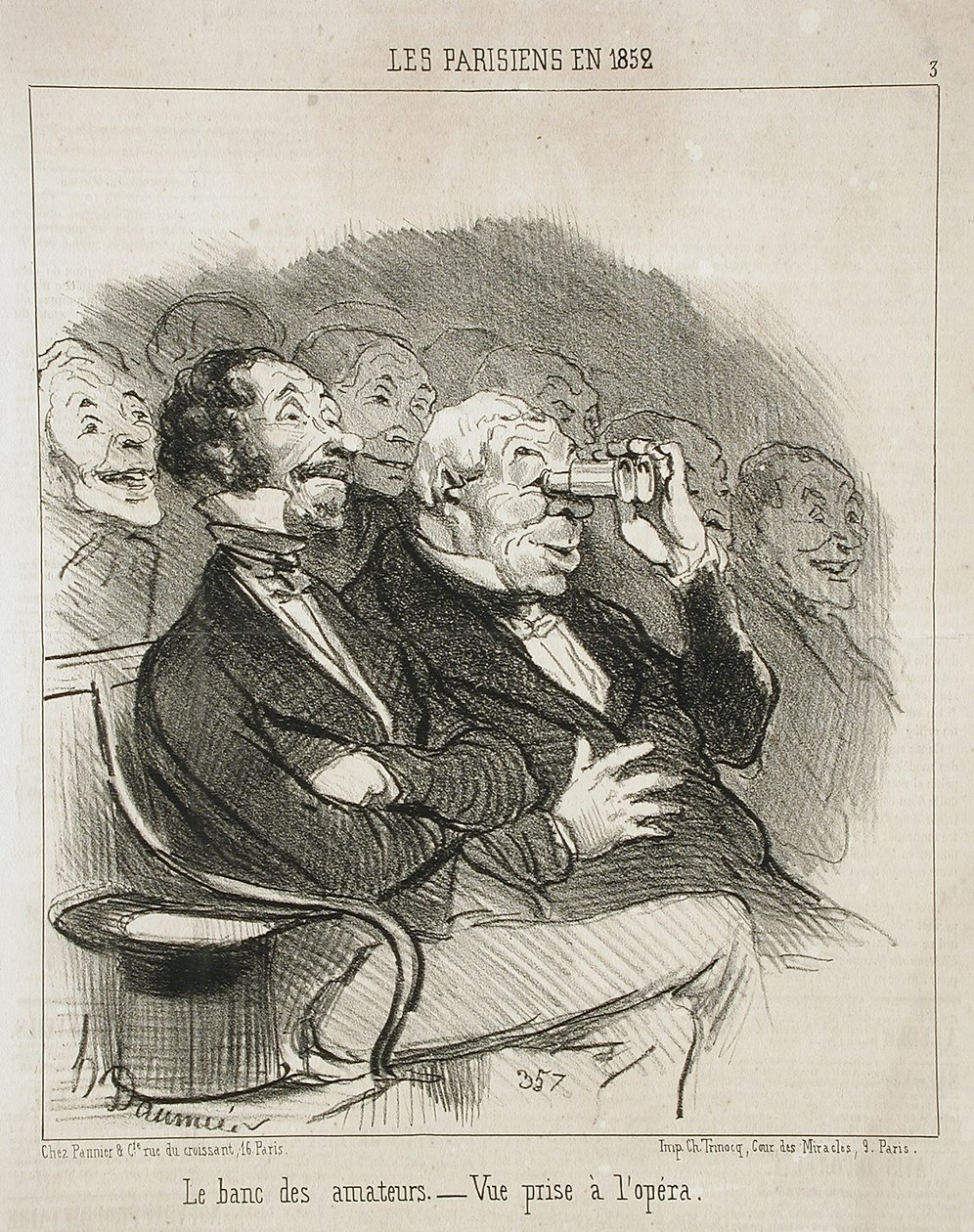 De bank van kunstliefhebbers door Honoré Daumier