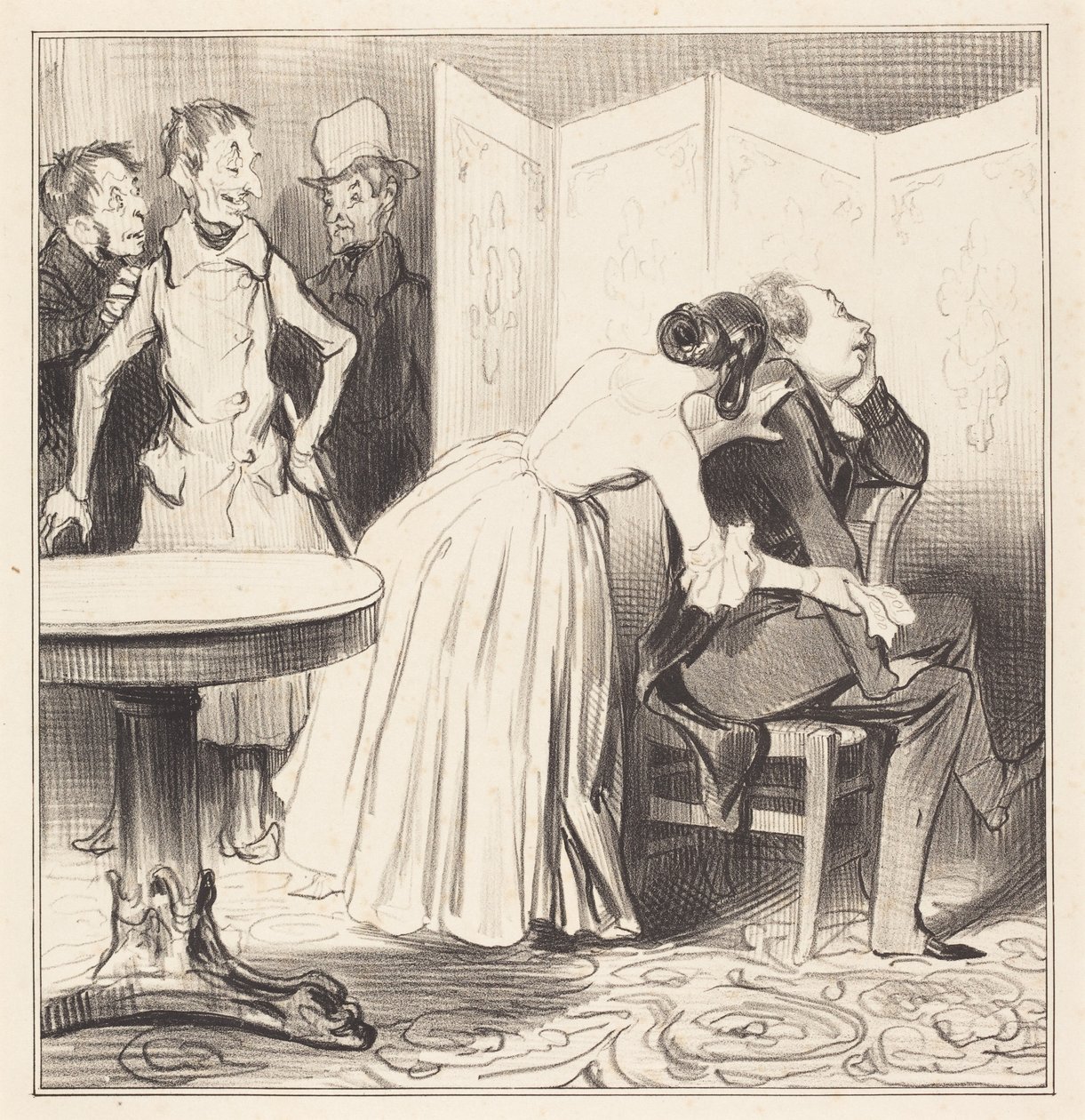 De Ridder van Adrets is de Minnaar... door Honoré Daumier