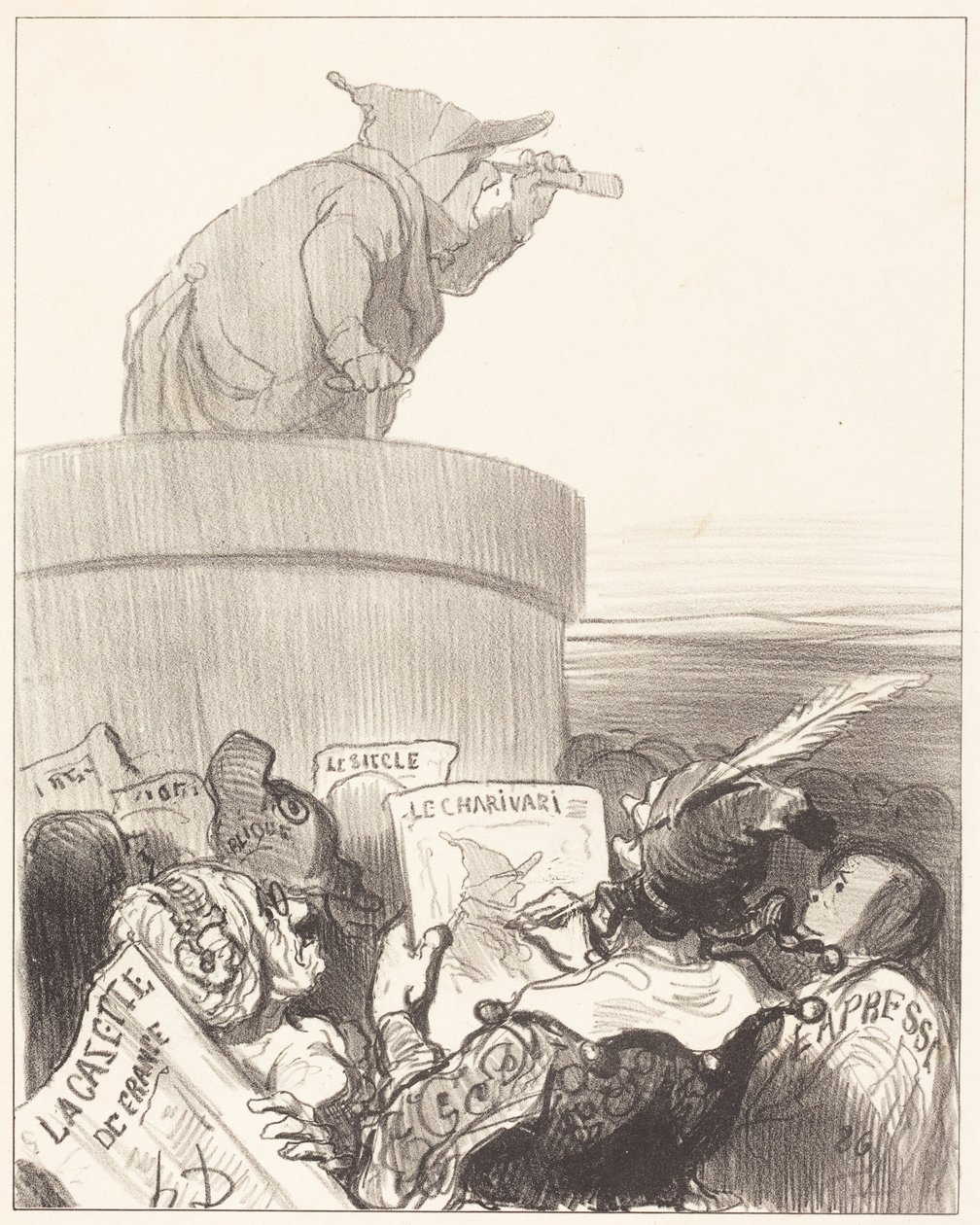 Le Constitutionnel aanschouwt de politieke horizon door Honoré Daumier