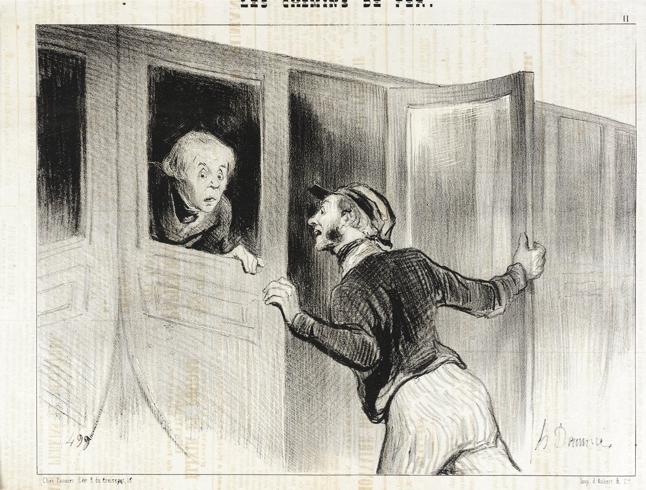 Het gevaar van in slaap vallen tijdens het reizen door Honoré Daumier