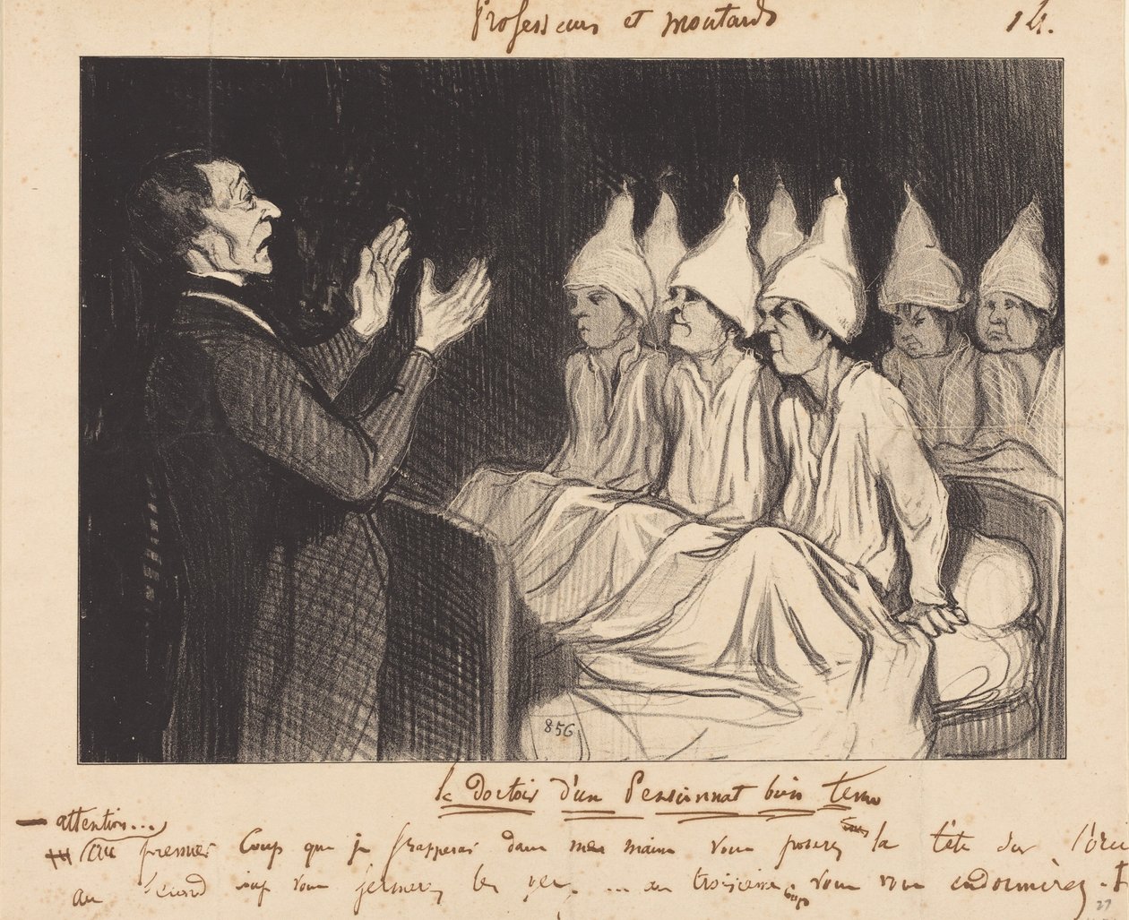 De slaapzaal van een goed geleid internaat door Honoré Daumier