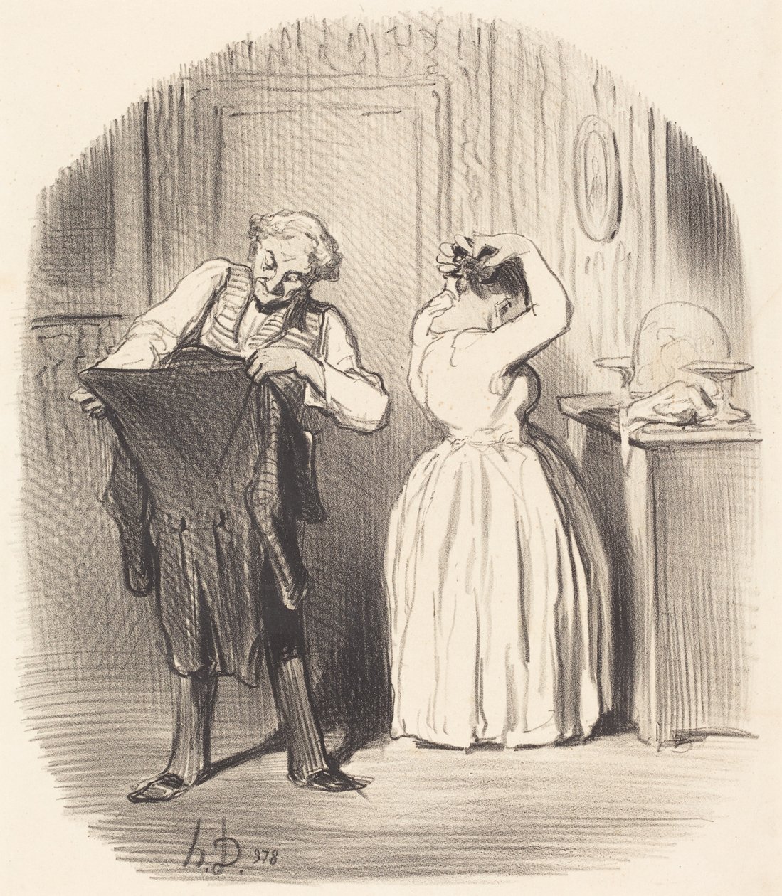 De dag waarop men bij meneer de directeur dineert... door Honoré Daumier