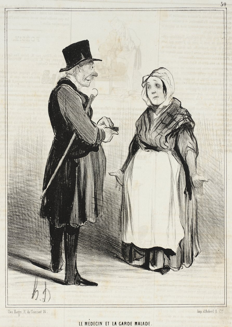 De arts en de verpleegster door Honoré Daumier