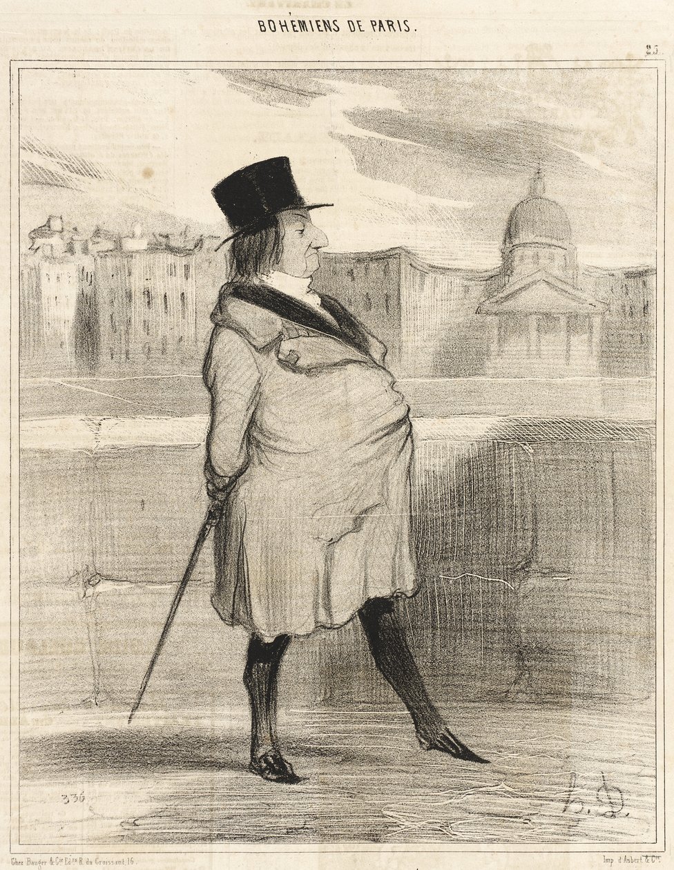 Het lid van alle academies door Honoré Daumier